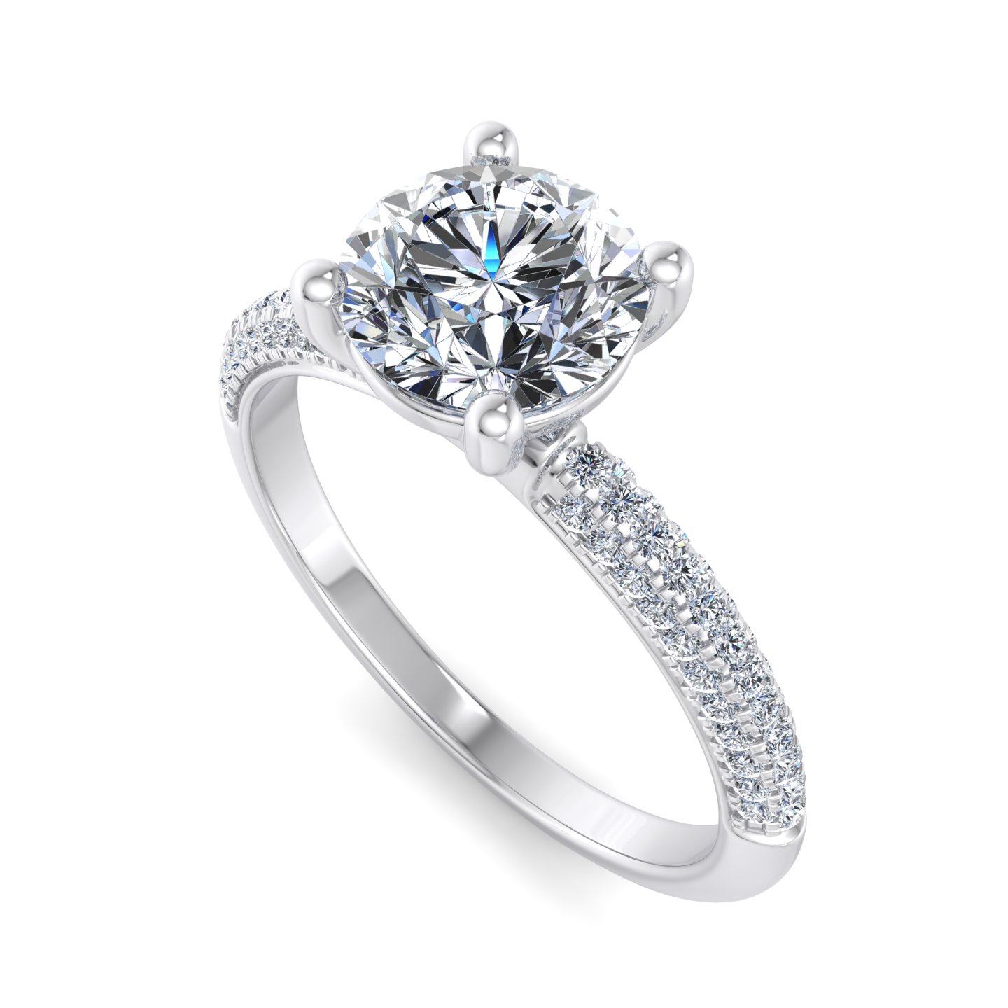 Imani Triple Pave Engagement ring